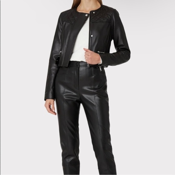 Milly leather motorcycle biker jacket - Picture 1 of 7